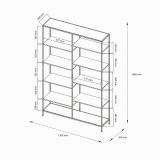 Libreria elegante panna 120x188h cm - Dorgali