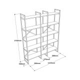 Libreria elegante quercia e nera 143x175h cm - Berna