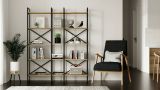 Libreria elegante quercia e nera 143x175h cm - Berna
