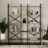 Libreria elegante quercia e nera 143x175h cm - Berna