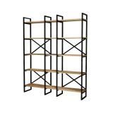 Libreria elegante quercia e nera 143x175h cm - Berna