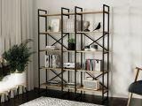 Libreria elegante quercia e nera 143x175h cm - Berna