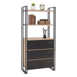Libreria elegante quercia e nera 90x180h cm - Podul
