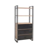 Libreria elegante quercia e nera 90x180h cm - Podul