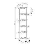 Libreria Fafnir, Scaffale da ufficio, Mobile portalibri, Biblioteca, 37x24h141 cm, Bianco