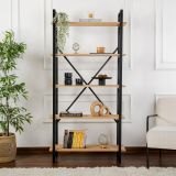Libreria fissa quercia e nera 90x180h cm - Suriel