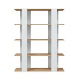 Libreria fissa rovere nodi e bianca lucida 108x136h cm - Madreperla