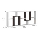 Libreria Fremont, Mobile portalibri multiposizione con 8 scomparti, Scaffale da ufficio, Scaffale divisorio per camera, 80x25h180 cm, Bianco e Ossido