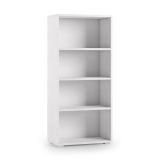 Libreria Giacinto, Biblioteca a 3 ripiani regolabili, Scaffale per libri, Mobile da parete con ripiani, 100% Made in Italy, 60x30h130 cm, Bianco