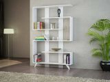 Libreria Gienah, Scaffale da ufficio, Mobile portalibri, Biblioteca, 120x20h162 cm, Bianco