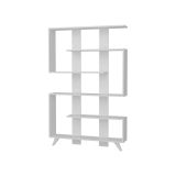 Libreria Gienah, Scaffale da ufficio, Mobile portalibri, Biblioteca, 120x20h162 cm, Bianco