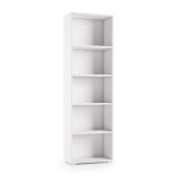 Libreria Girasole, Biblioteca a 4 ripiani regolabili, Scaffale per libri, Mobile da parete con ripiani, 100% Made in Italy, 60x30h195 cm, Bianco