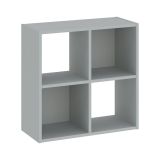 Libreria Grigio 2 Ripiani Installazione a Terra 61x30x61h cm, Struttura Verticale - Liha
