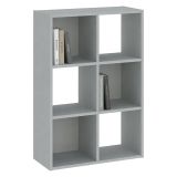 Libreria Grigio 4 Ripiani Installazione a Terra 61x30x91h cm, Struttura Verticale - Lifasa
