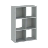 Libreria Grigio 4 Ripiani Installazione a Terra 61x30x91h cm, Struttura Verticale - Lifasa
