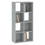 Libreria Grigio 6 Ripiani Installazione a Terra 61x30x121h cm, Struttura Verticale - Lifatila