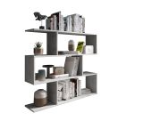 Libreria Grigio Cemento 3 Ripiani Installazione a Terra 110x25x96h cm, Sfumatura Colore Struttura Cemento - Terzolas
