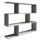 Libreria Grigio Cemento 3 Ripiani Installazione a Terra 110x25x96h cm, Sfumatura Colore Struttura Cemento - Terzolas