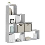 Libreria Grigio Cemento 3 Ripiani Installazione a Terra 145x28x143h cm, Sfumatura Colore Struttura Cemento - Serole