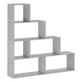 Libreria Grigio Cemento 3 Ripiani Installazione a Terra 145x28x143h cm, Sfumatura Colore Struttura Cemento - Serole