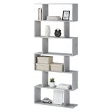 Libreria Grigio Cemento 5 Ripiani Installazione a Terra 80x25x191h cm, Sfumatura Colore Struttura Cemento - Clisi
