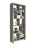 Libreria Grigio Cemento 8 Ripiani Installazione a Terra 68x25x161h cm, Struttura Aperta - Veniano
