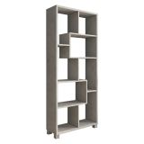 Libreria Grigio Cemento 8 Ripiani Installazione a Terra 68x25x161h cm, Struttura Aperta - Veniano