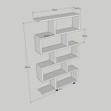 Libreria Hamal, Scaffale da ufficio, Mobile portalibri, Biblioteca, 90x20h156 cm, Bianco