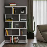 Libreria Hamal, Scaffale da ufficio, Mobile portalibri, Biblioteca, 90x20h156 cm, Bianco