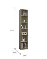 Libreria Ian, 40x28h201 cm, Rovere