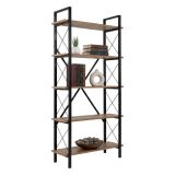 Libreria in legno massello pino e nera 90x180h cm - Suriel