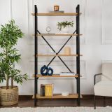 Libreria in legno massello pino e nera 90x180h cm - Suriel