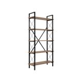 Libreria in legno massello pino e nera 90x180h cm - Suriel