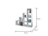 Libreria Jolina, 141x33h144 cm, Bianco