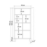 Libreria Justitia, Scaffale da ufficio, Mobile portalibri, Biblioteca, 80x36 h155 cm, Quercia