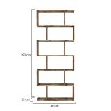 Libreria Lucio, Mobile con ripiani, Biblioteca da ufficio, 100% Made in Italy, cm 80x25h192, Acero
