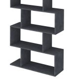 Libreria Lucio, Mobile con ripiani, Biblioteca da ufficio, 100% Made in Italy, cm 80x25h192, Ardesia