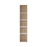 Libreria Marguerite, Scaffale da ufficio, Mobile portalibri, Biblioteca, 34x41 h205 cm, Rovere e Bianco