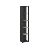 Libreria Marguerite, Scaffale da ufficio, Mobile portalibri, Biblioteca, 34x41 h205 cm, Rovere e Grigio