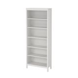 Libreria Mariette, Scaffale da ufficio, Mobile portalibri, Biblioteca, 33x78 h199 cm, Bianco