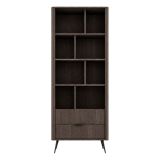 Libreria Marrone Noce 2 Cassetti 4 Ripiani 88x38x194h cm, con Piedini - Kada