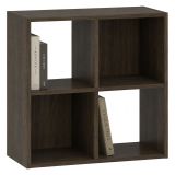 Libreria Marrone Noce 2 Ripiani Installazione a Terra 61x30x61h cm, Struttura Verticale - Liha