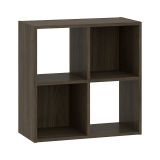 Libreria Marrone Noce 2 Ripiani Installazione a Terra 61x30x61h cm, Struttura Verticale - Liha