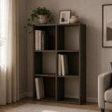 Libreria Marrone Noce 4 Ripiani Installazione a Terra 61x30x91h cm, Struttura Verticale - Lifasa