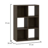 Libreria Marrone Noce 4 Ripiani Installazione a Terra 61x30x91h cm, Struttura Verticale - Lifasa