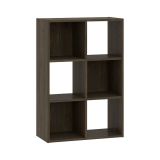Libreria Marrone Noce 4 Ripiani Installazione a Terra 61x30x91h cm, Struttura Verticale - Lifasa