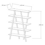 Libreria Marrone Noce 4 Ripiani Installazione Libera 115x30x144h cm, Struttura Verticale - Soragna