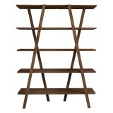 Libreria Marrone Noce 4 Ripiani Installazione Libera 115x30x144h cm, Struttura Verticale - Soragna