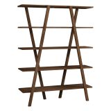 Libreria Marrone Noce 4 Ripiani Installazione Libera 115x30x144h cm, Struttura Verticale - Soragna
