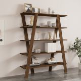 Libreria Marrone Noce 4 Ripiani Installazione Libera 120x25x150h cm, Struttura Verticale - Tertenia